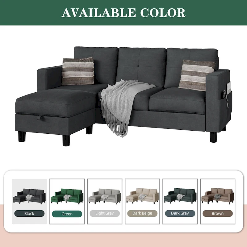 Futzca Convertible Sectional Sofa Couch, L Shaped Couch Sofa