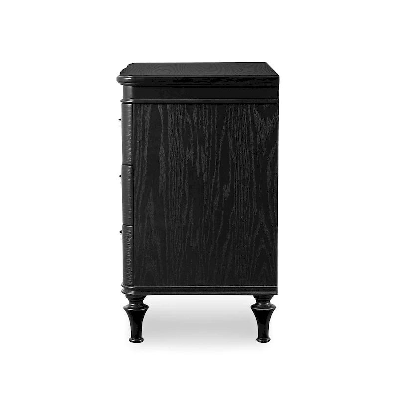 Solid Wood 3-Drawer Nightstand