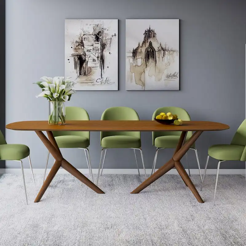 Modrest Utah Modern Walnut Rectangular Dining Table