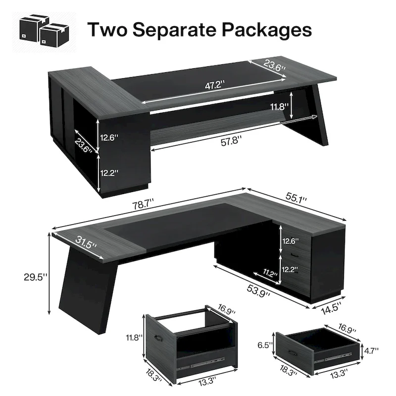L-Shaped Computer Desk 78.7