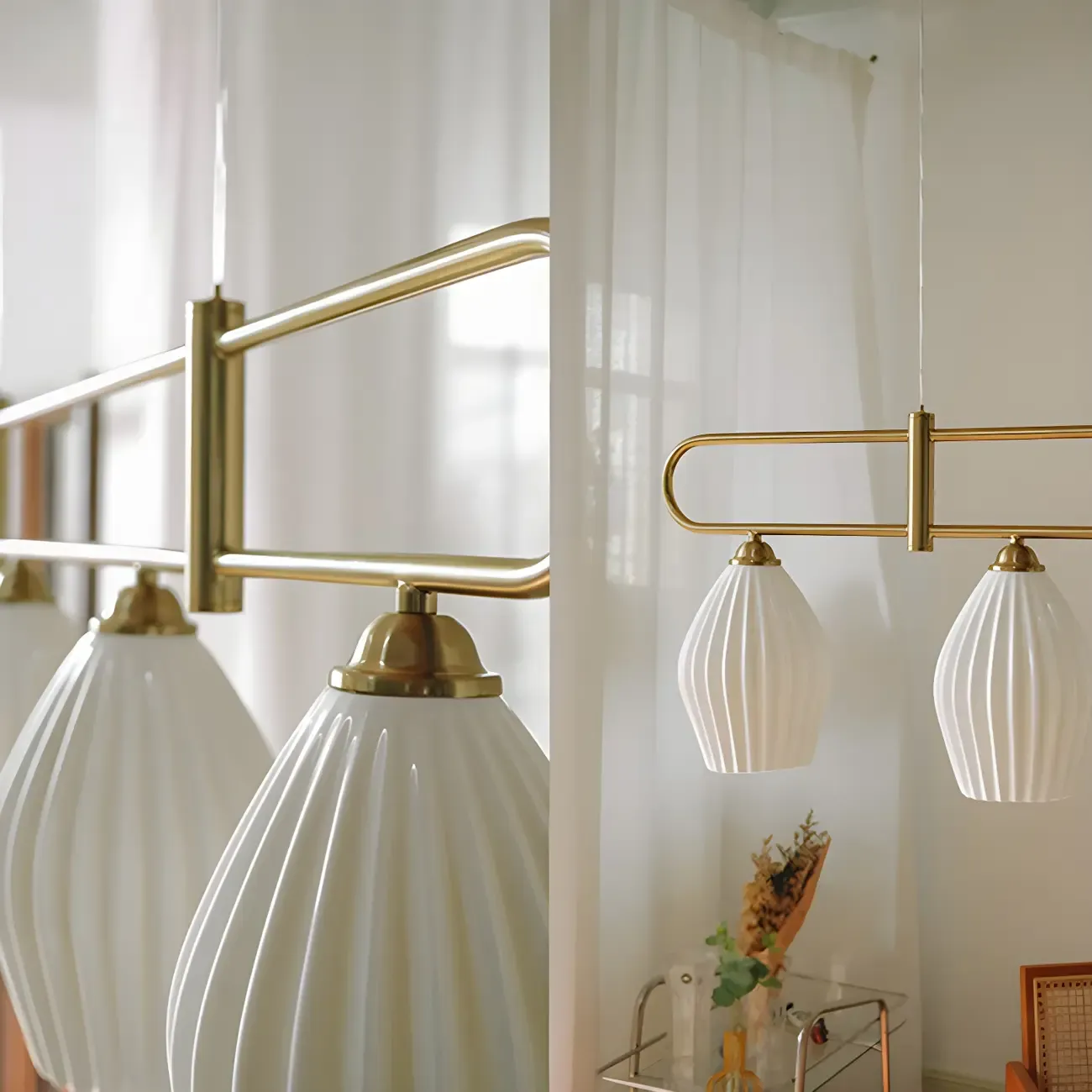 Simple Modern Ceramic Multi-Light Island Pendant Light