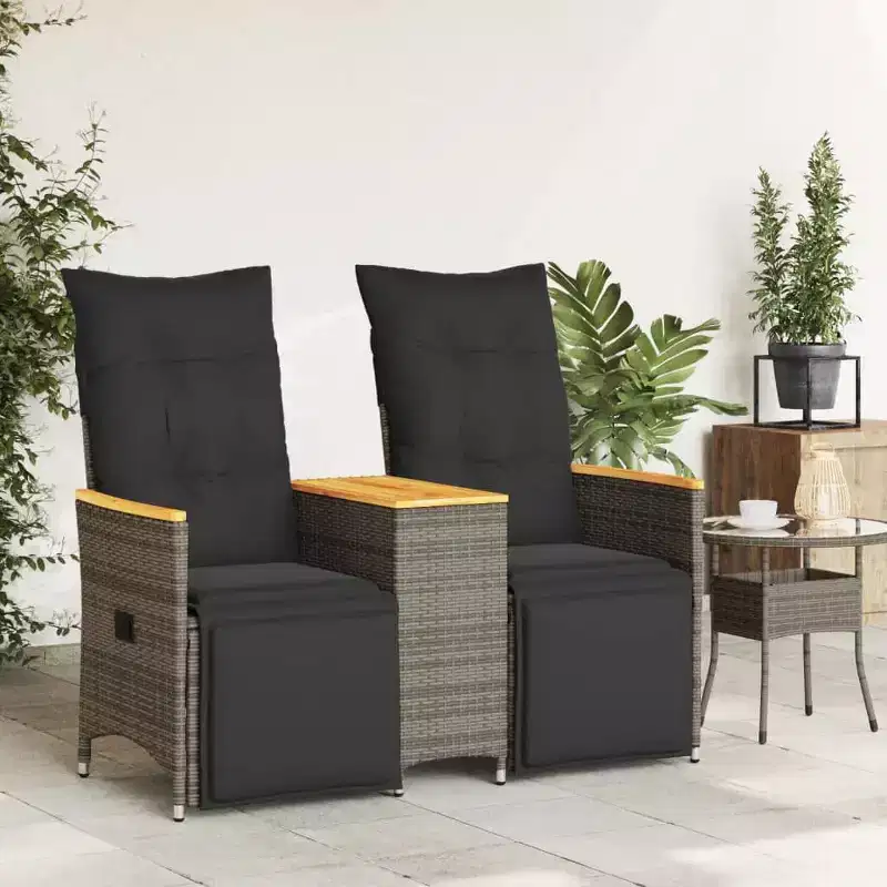 vidaXL Reclining Garden Sofa Grey