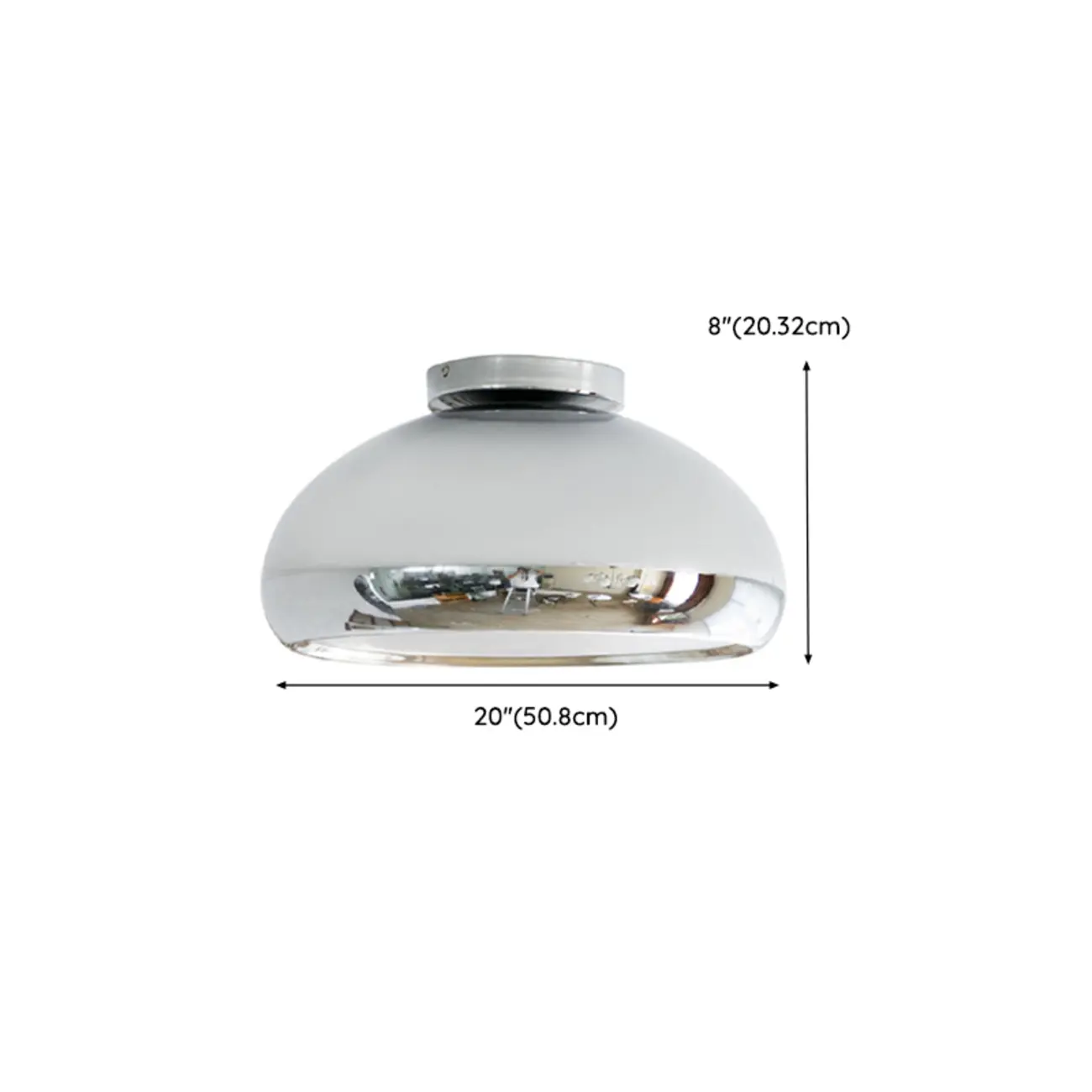 Modern Silver Round Semi Flush Ceiling Light