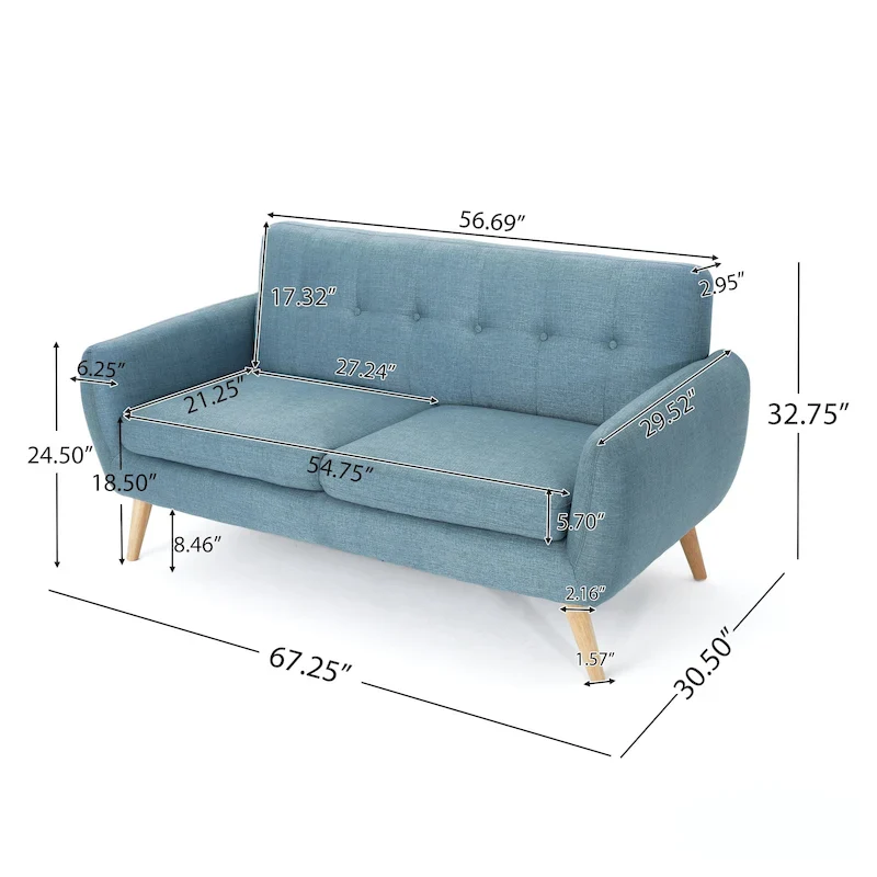 Josephine Mid-century Modern Tufted Fabric Upholstered Sofa by Christopher Knight Home