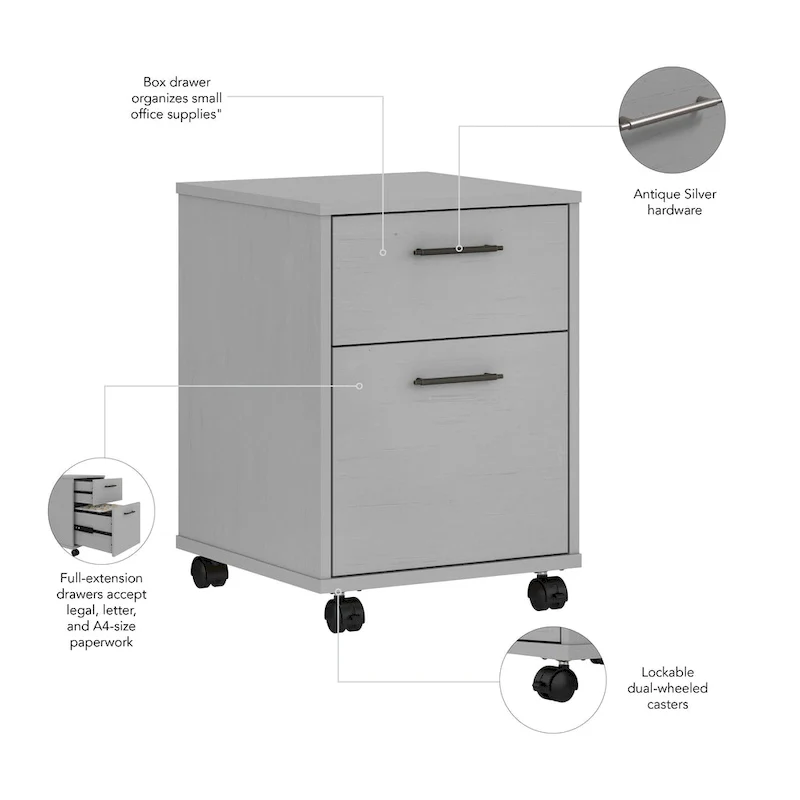 2 Drawer Mobile File Cabinet by