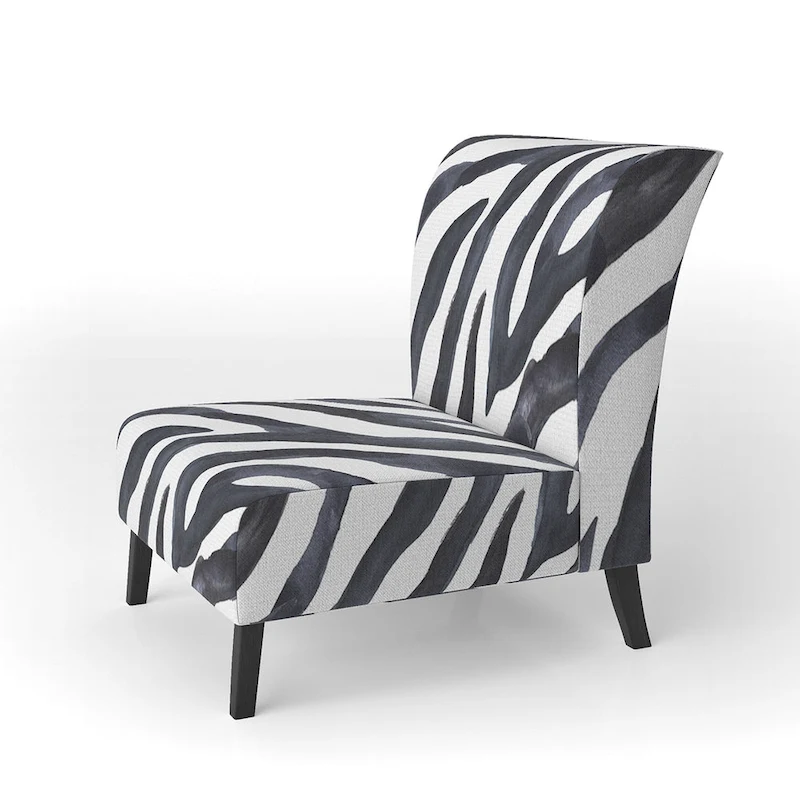 Designart Zebra Striped  Upholstered Cabin & Lodge Accent Chair and Arm Chair