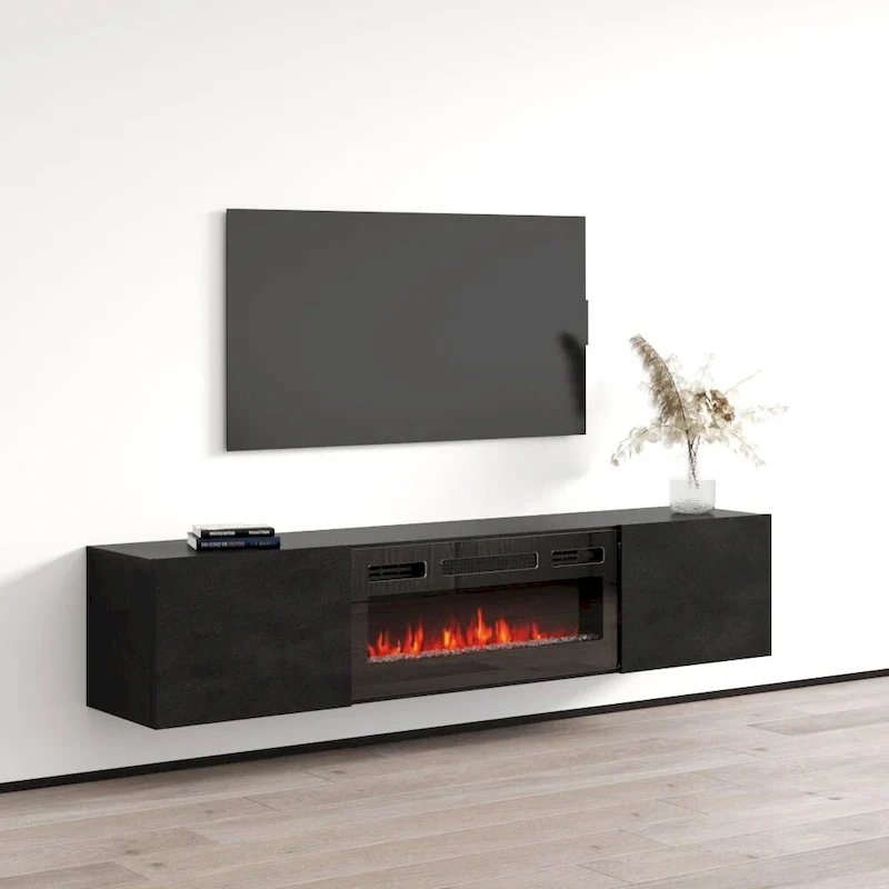 Floating Fireplace TV Stand