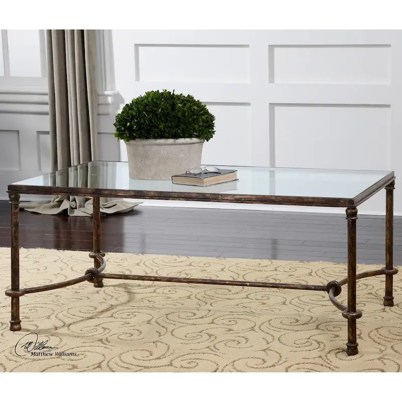 Rustic Bronze Patina Iron Coffee Table