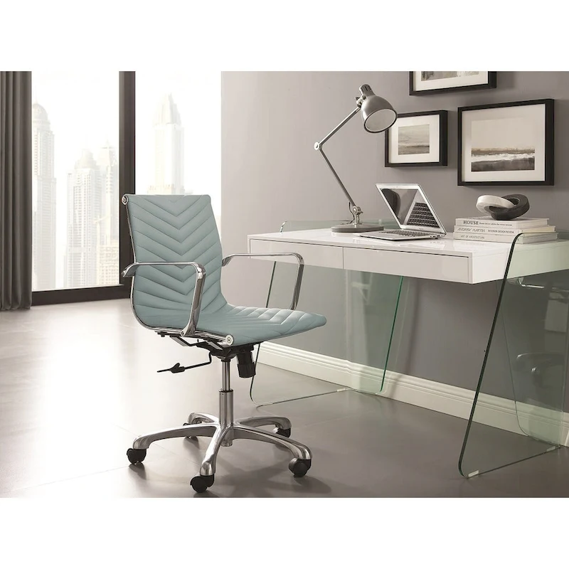 ARCHIE office desk with clear glass.