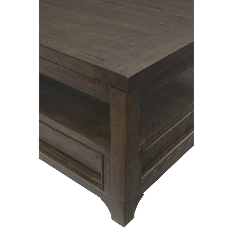 Dark Mocha Lift-Top Coffee Table with 2 Drawers