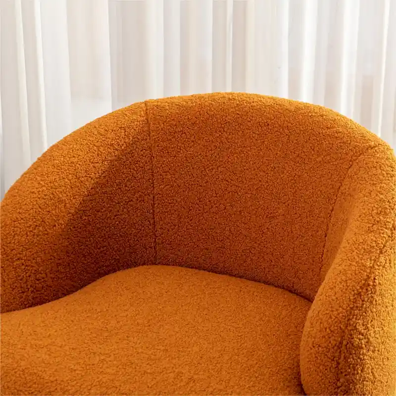 Teddy Fabric Swivel Accent Armchair Barrel Chair