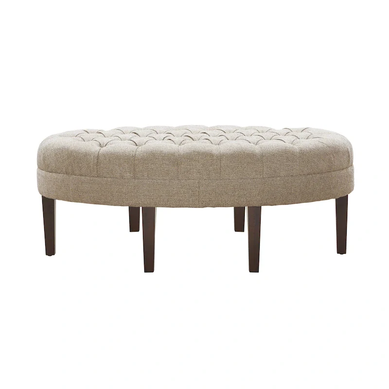 Madision Park Chase Surfboard Tufted Upholstered Ottoman with Solid Wood
