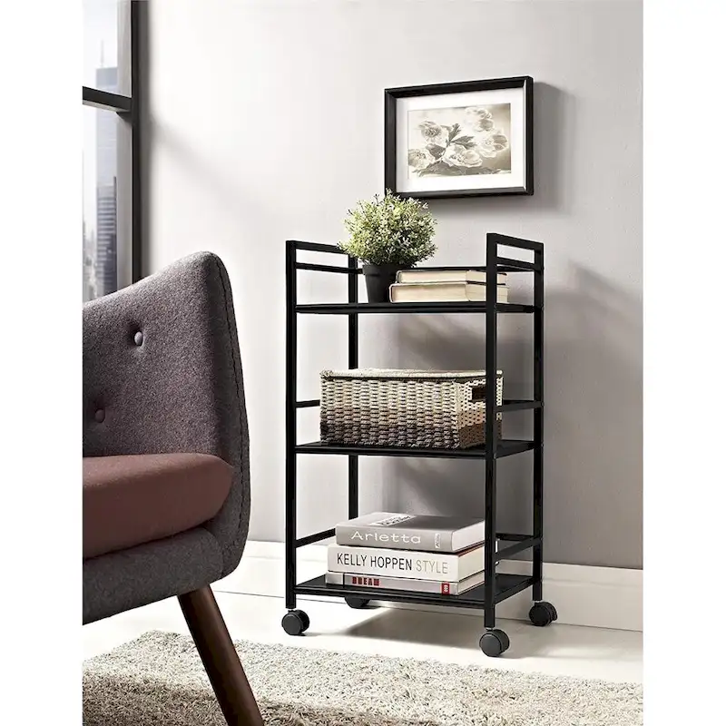 3-tier Rolling Black Utility Cart