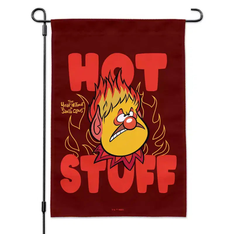 Year Without a Santa Claus Hot Stuff Garden Yard Flag with Pole Stand Holder