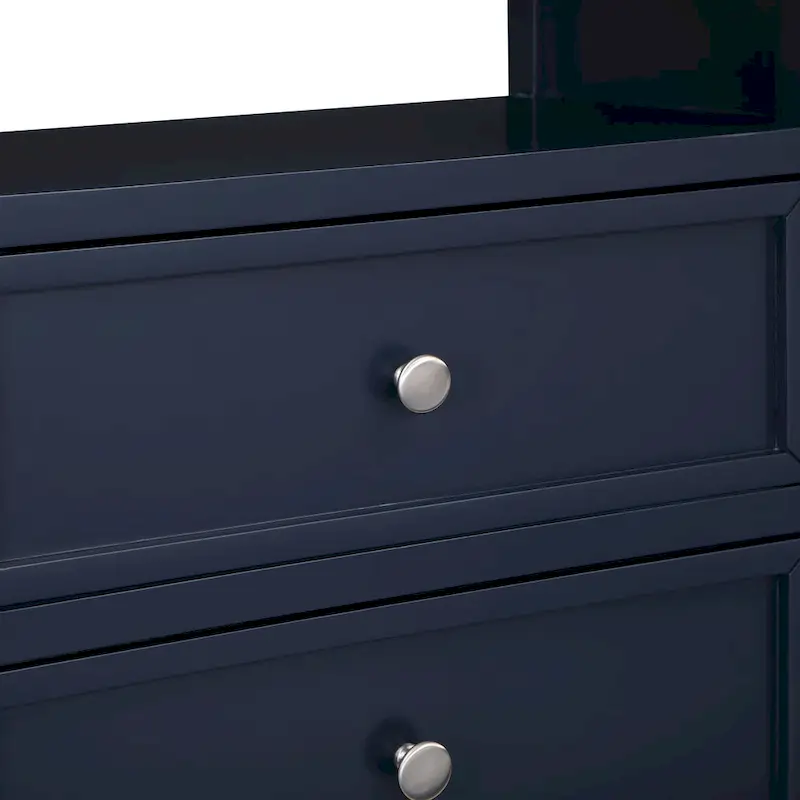 2-Drawer Nightstand with Open Shelf | White / Vintage Green / Midnight Blue