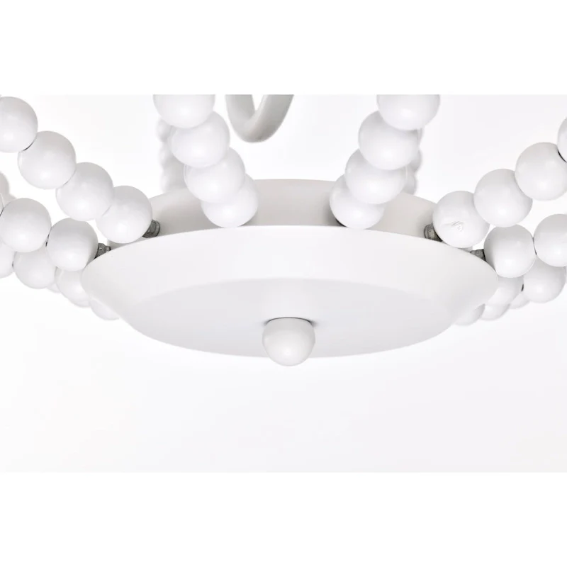 Arni 16 Inch Pure White Beads Bohemian Pendant 3-Light