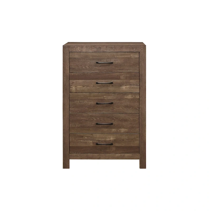 Tabina 3 Piece Rustic Brown Modern Panel Bedroom Set