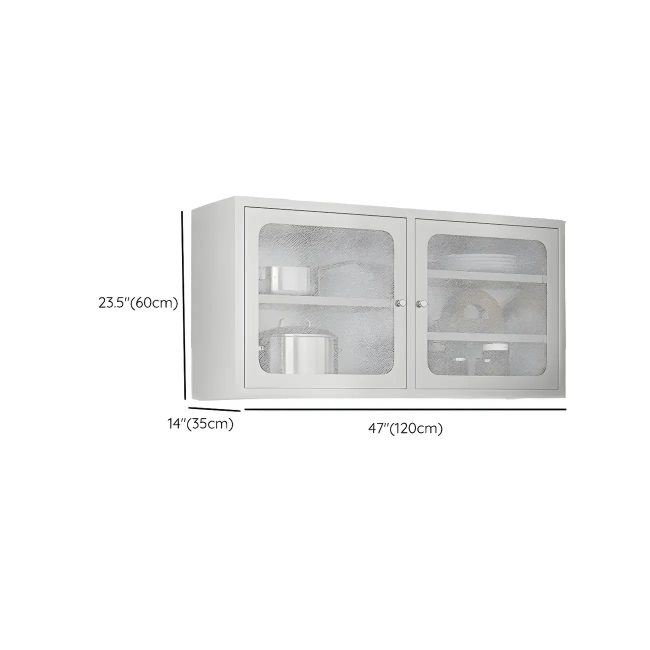 Elegant Stainless Steel Wall-Mounted Display Cabinet