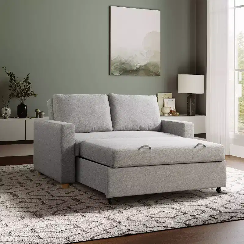 Serta Aurora Convertible Sofa Light GrayWoven