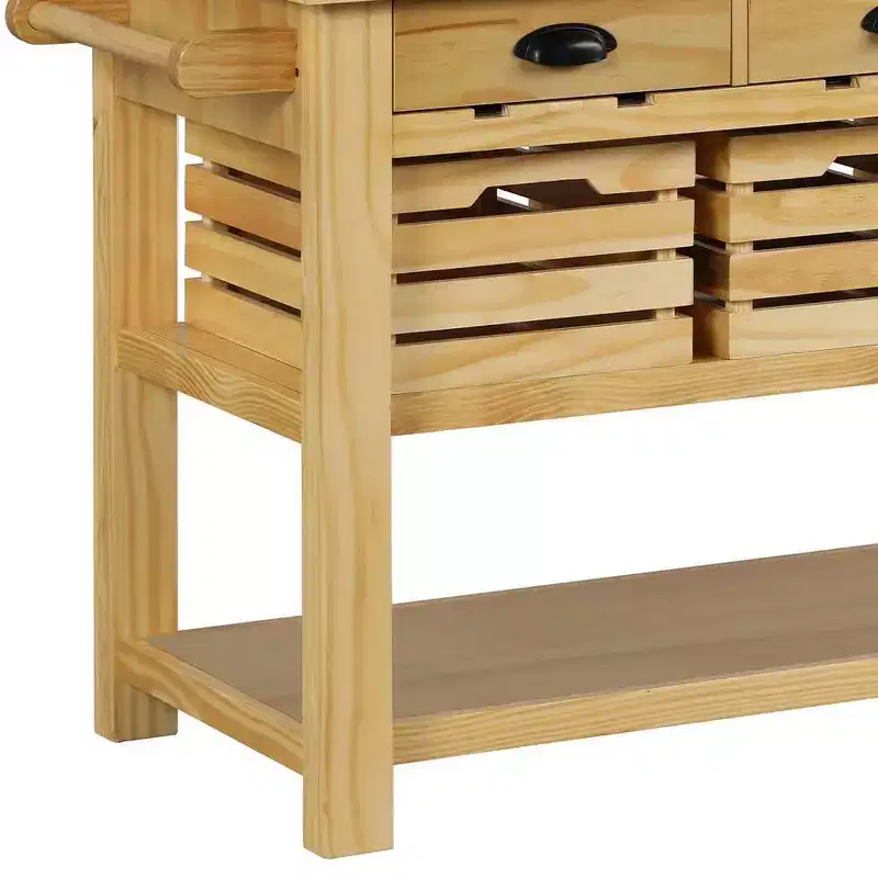 Acme Furniture Grovaam Kitchen Island Marble Top/Natural Finish