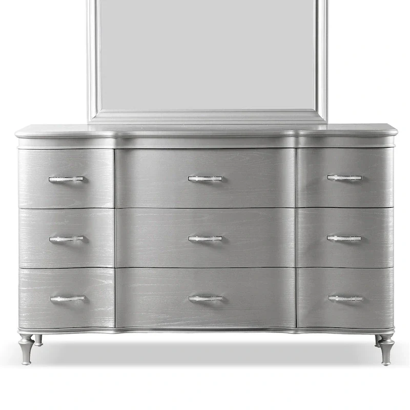 Furniture of America Seabliss Glam Solid Wood 9-Drawer Double Dresser