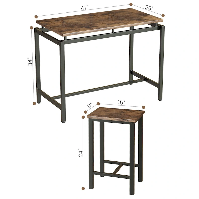 Mieres Modern Farmhouse Counter Height Pub 5-piece Dining Set