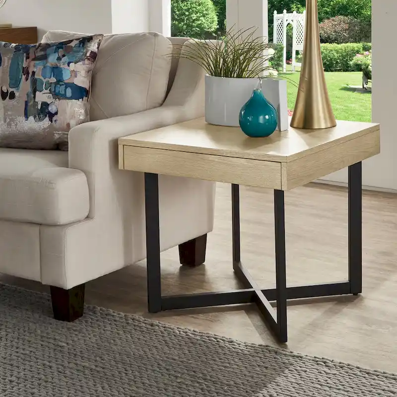Eldersley Wood Finish End Table with One Drawer by iNSPIRE Q Modern