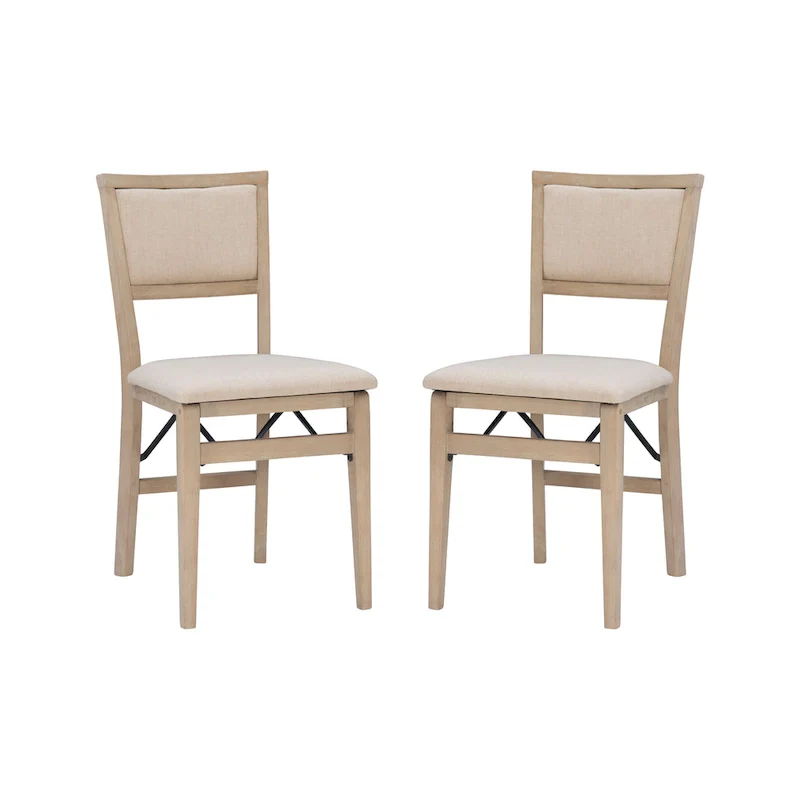 Ciara Wooden Grey Wash Folding Side Dining Chair (Set of 2)