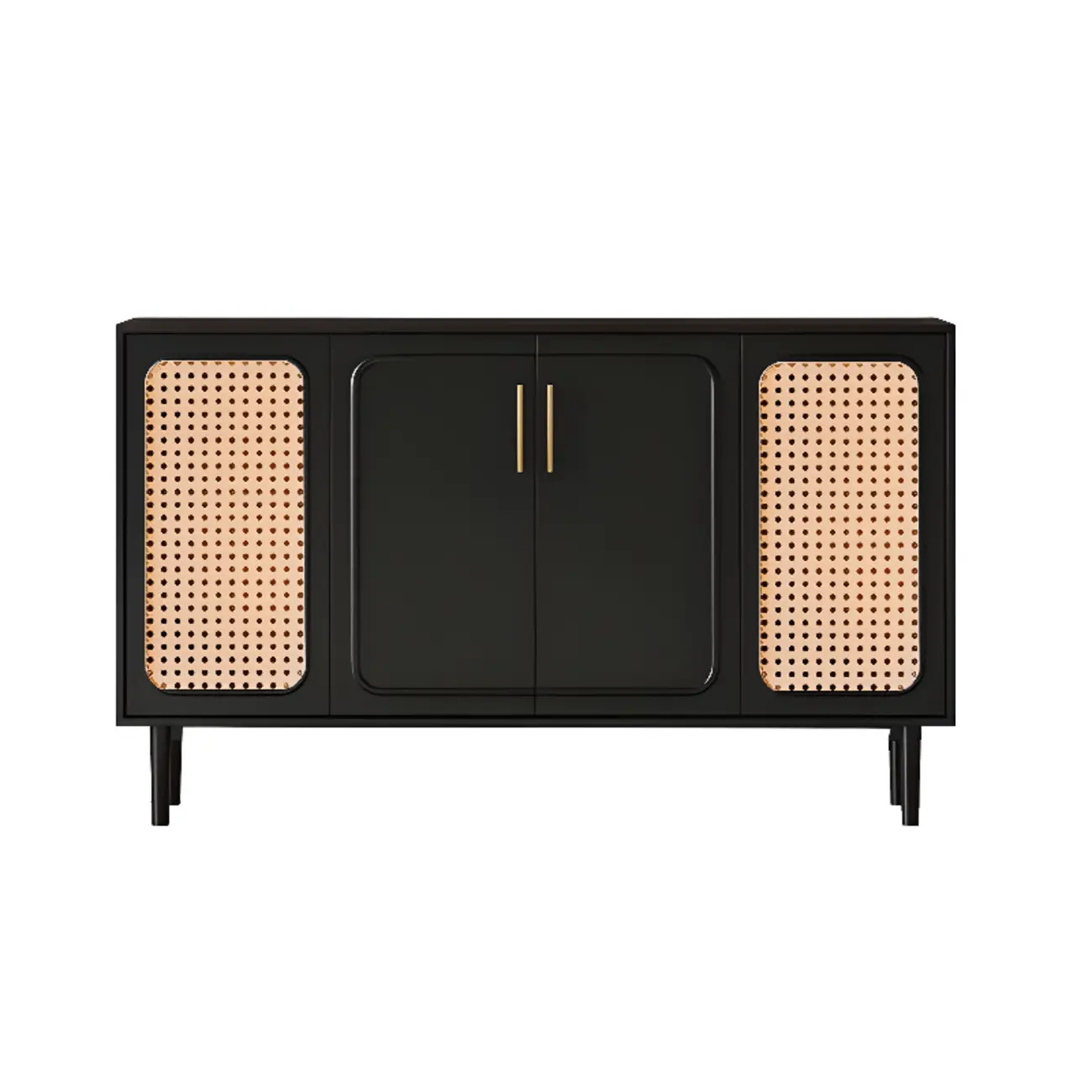 Modern Ink Wood Slab Buffet with Adjustable Shelving