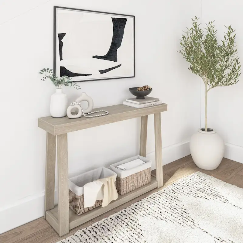 Plank and Beam Classic Console Table with Shelf - 46