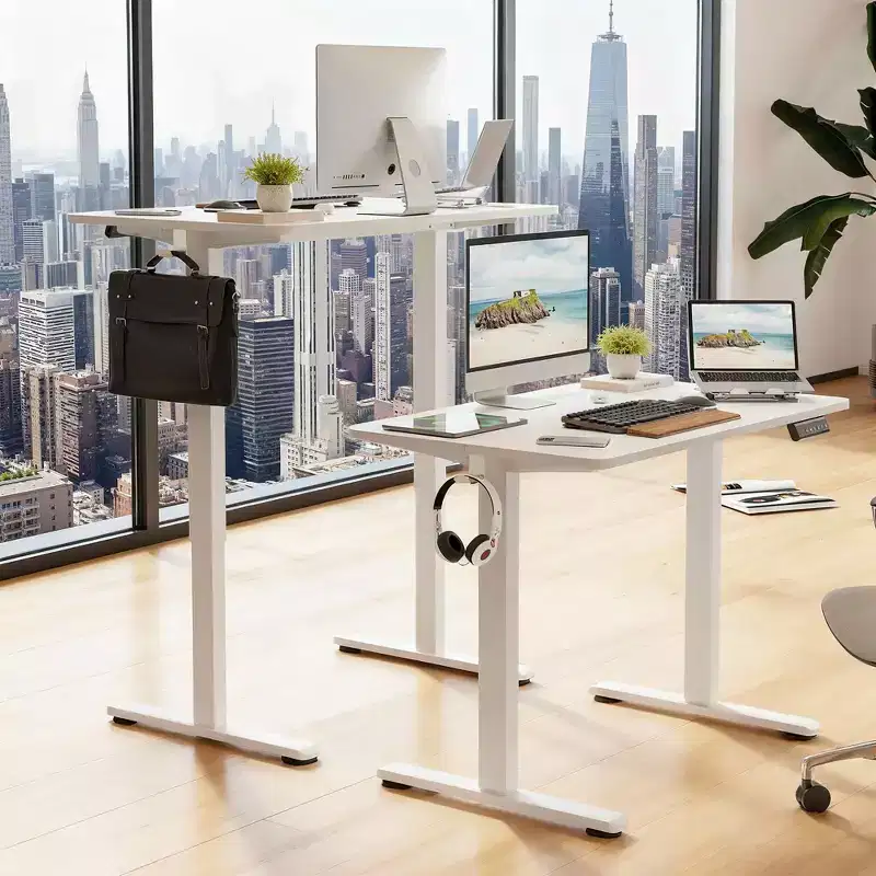 MAYEERTY 40x24 White Electric Standing Desk - Splice Board, Sit-Stand Function for Home Office