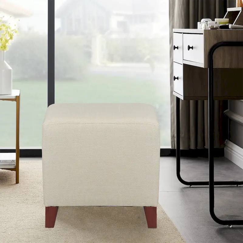 British Style Cube Ottoman Footstool