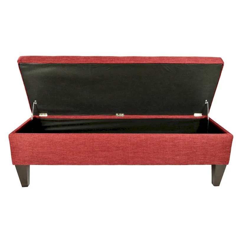 Solid-colored Fabric/Wood Button-tufted Long Storage Bench