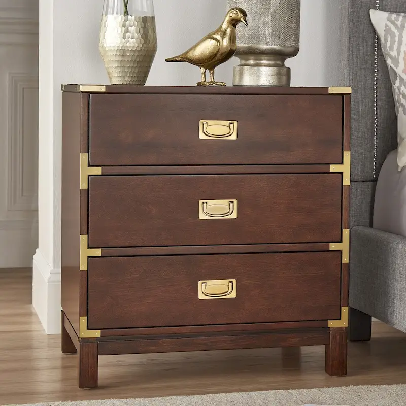 Kedric 3-drawer Goldtone Accent Nightstand by iNSPIRE Q Bold
