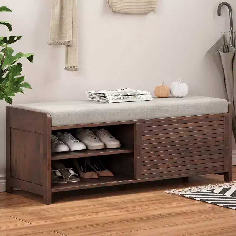 GDFStudio Morley Shoe Bench with Storage and Movable Cushion