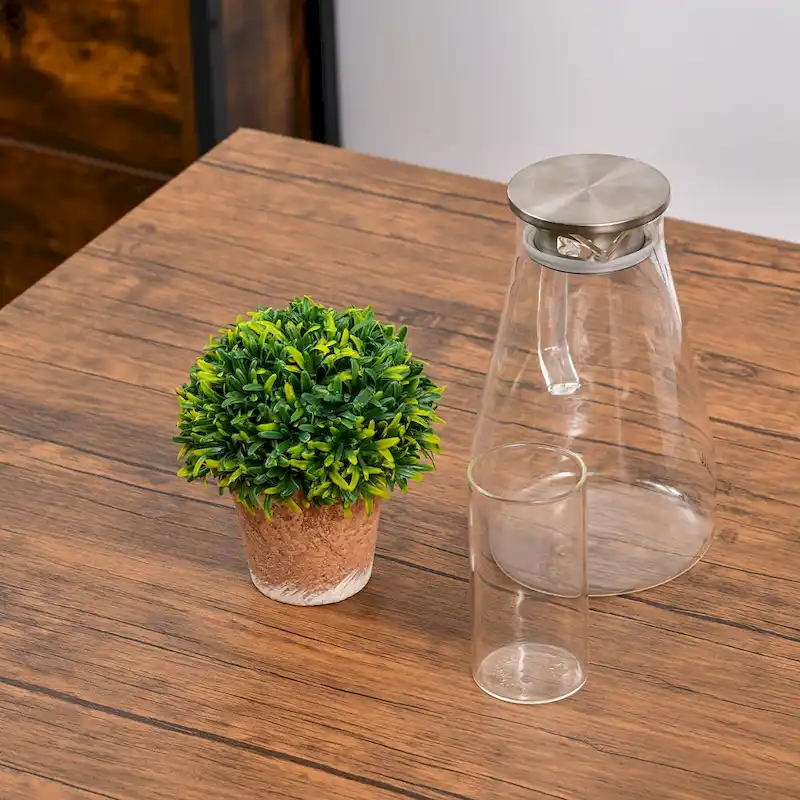 Modern Style 5-Piece Dining Set with Square Counter Height Bar Table and 4 Footrest Open Back Dining Chairs