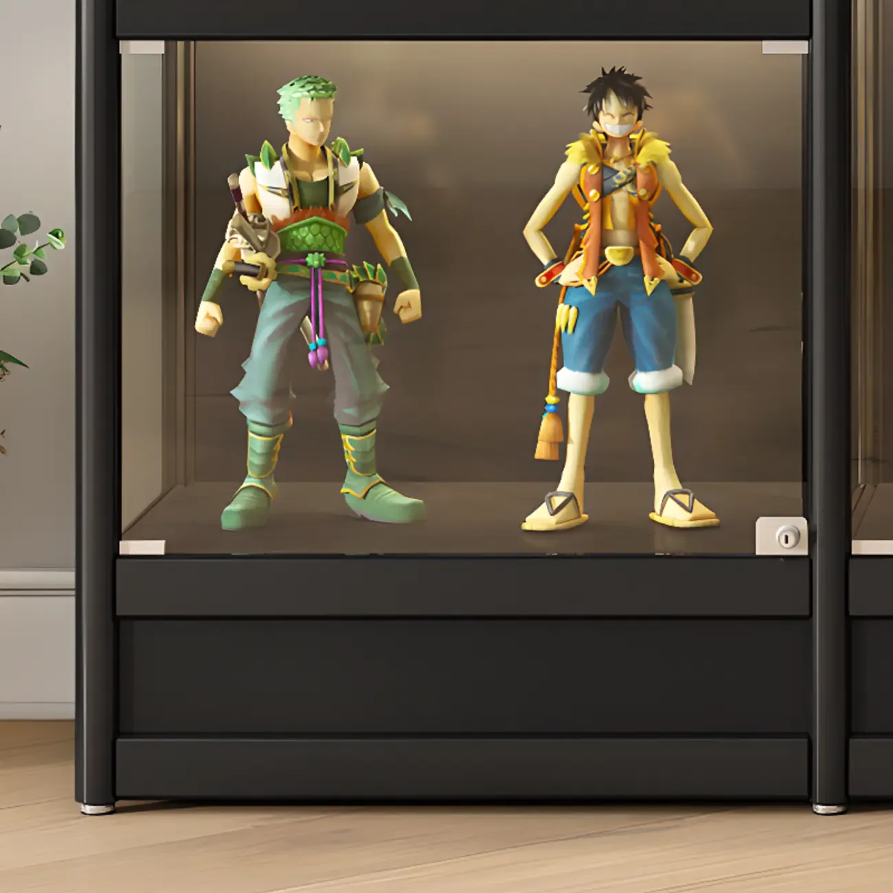 Adjustable Black Metal Shelf Glass Display Cabinet