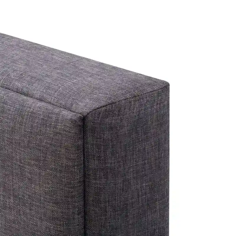 Bellevue Upholstered Tufted Panel Bed King – Solid Wood Legs, No Box Spring Needed