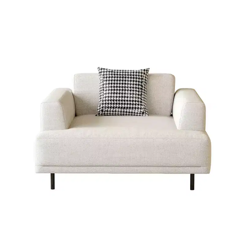 Luck Live Modern Breathable Cotton-Linen Fabric Sofa, couch,Solid Wood Frame, High-Elastic Sponge Seat Cushion Light Beige