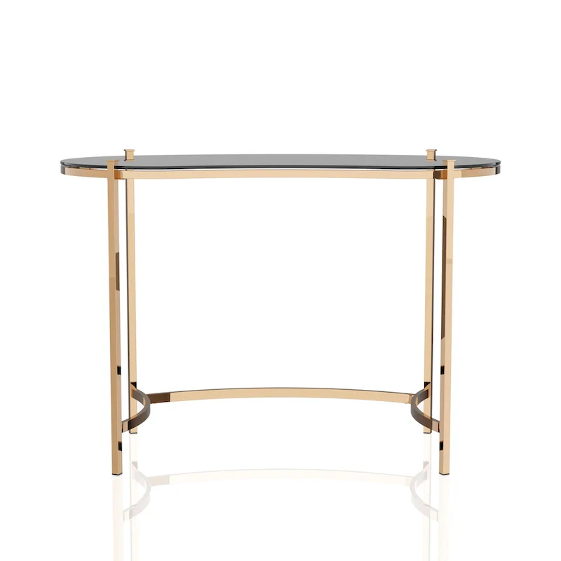 Allade Modern Gold 44-inch Glass Computer Desk by Furniture of America