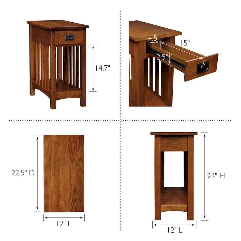 Impeccable Transitional 1 Drawer End Table