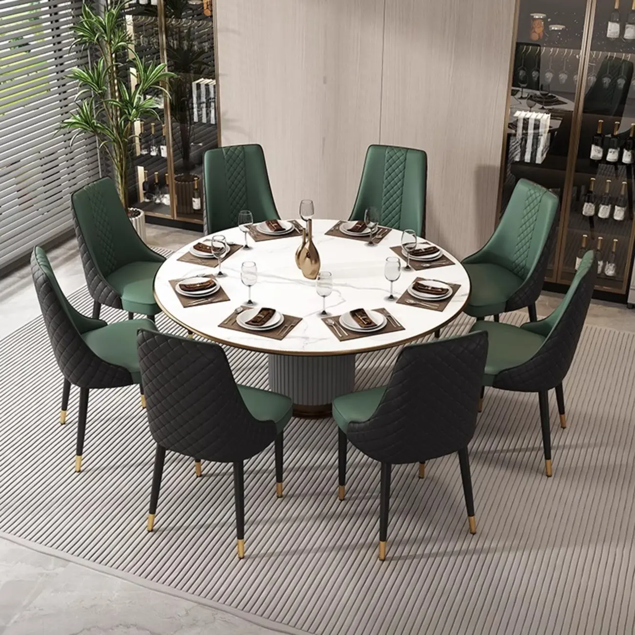 Faux Leather Dining Chair with High Back Sloped Arm