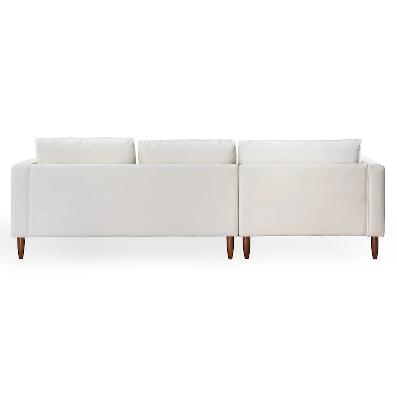 Diana Mid-Century Modern L-Shaped Pillow Back Velvet Sectional Sofa