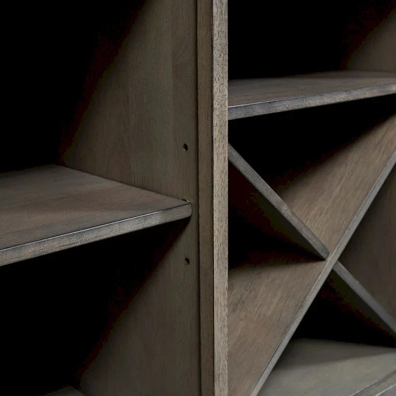 Grey & Sandstone Buffet Server – 3 Drawers, 2 Doors, Wine Storage