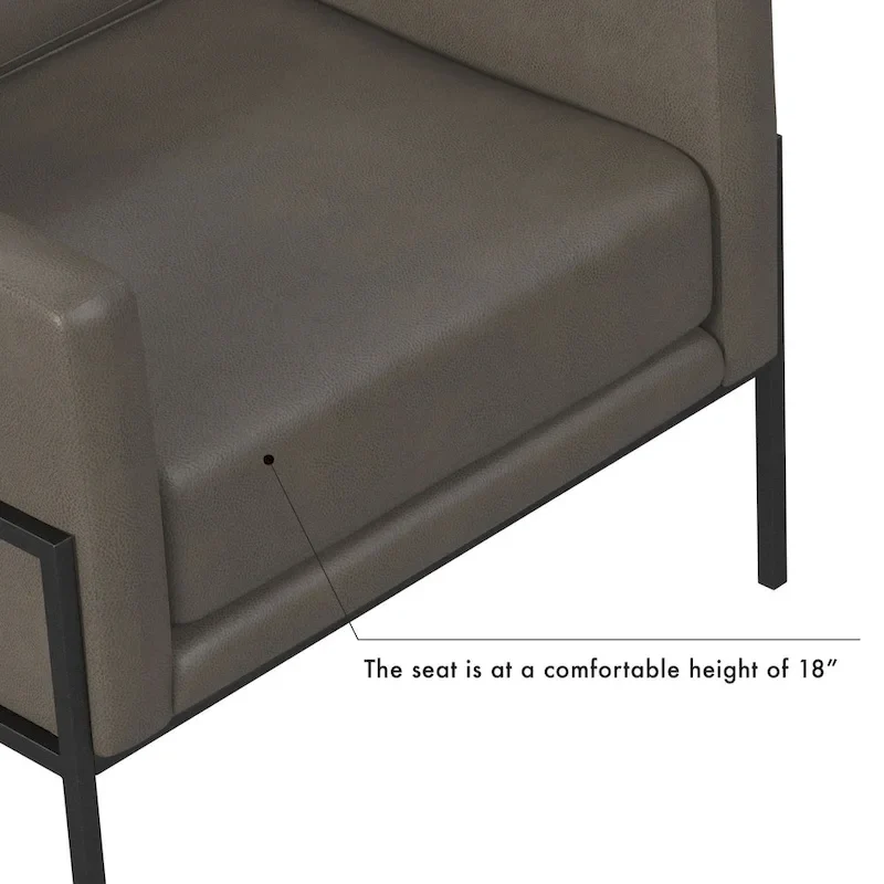 Modern Upholstered Club Chair, Camel/Grey/Blue/Brown, Metal Frame, Single