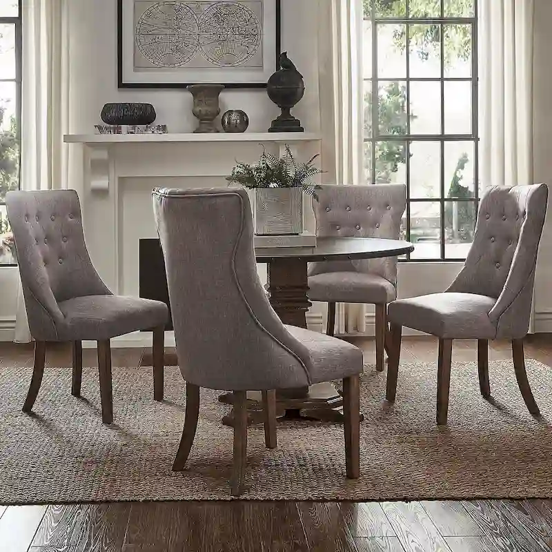 Voyager Button-tufted Dining Chairs (Set of 2) by iNSPIRE Q Artisan