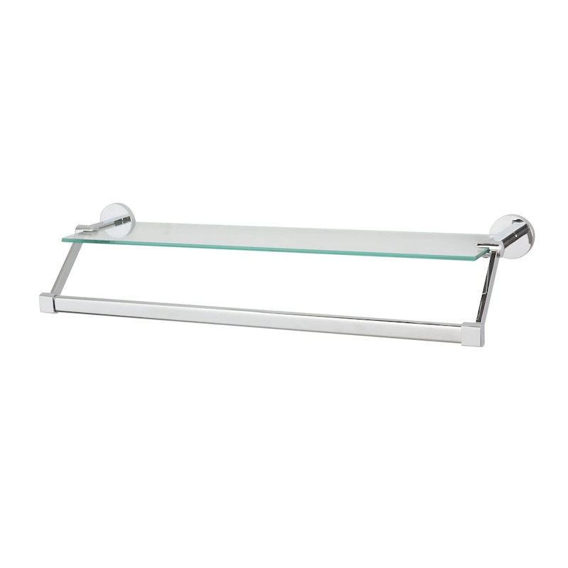 Organize It All Hanging Glass Shelf with Towel Bar - 21.7x6.2x4.75