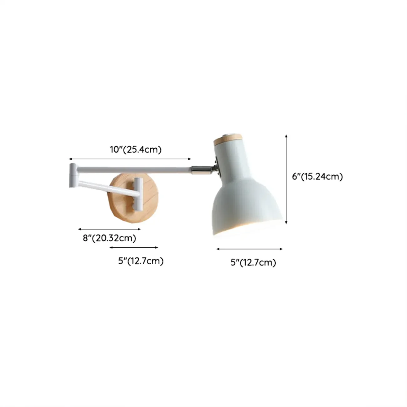 Modern White Adjustable Swing Arm Wall Light