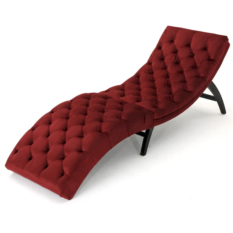 Garret Tufted Velvet Chaise Lounge by Christopher Knight Home