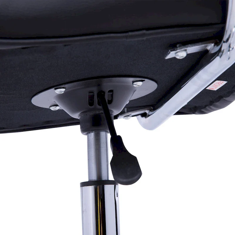 HOMCOM Modern Computer Desk Office Chair with Upholstered PU Leather, Adjustable Heights, Swivel 360 Wheels, Black